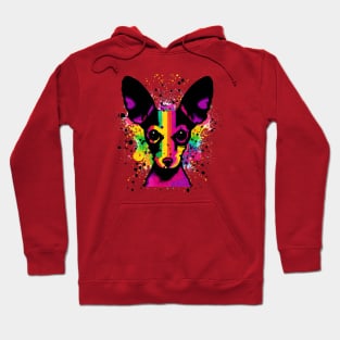 Cute Rat Terrier Puppy Colorful Stencil Arwork Hoodie